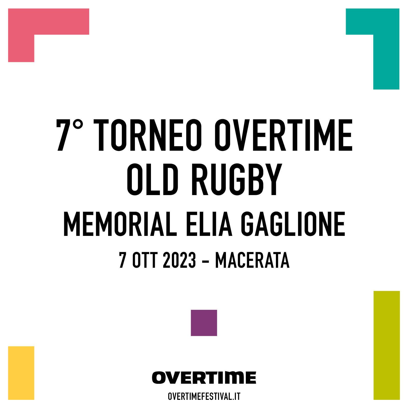 7° TORNEO OVERTIME OLD RUGBY MEMORIAL ELIA GAGLIONE